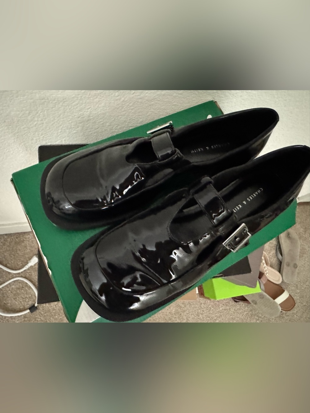 Charles & Keith patent leather Mary Jane flats